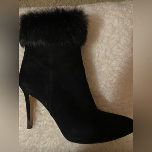 Antonio Melani Kylan suede boot with fur top.